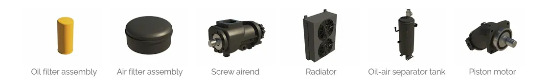 K77Y Excavator-Mounted Air Compressor Accessories